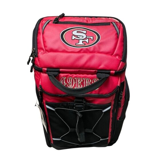 NFL San Francisco 49ers official backpack cooler 26 can capacity red & black NEW - Picture 1 of 14